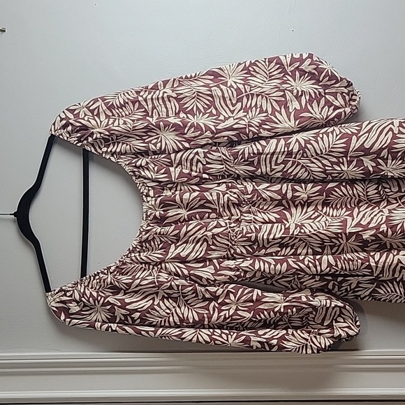 Lost + Wander Palm Oasis Puff Sleeve Midi Dress-Size Large - Picture 15 of 17